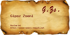 Gipsz Zseni névjegykártya